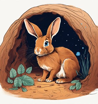 rabbite in nest