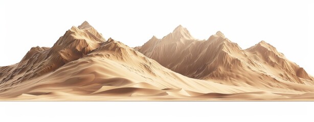 Fototapeta na wymiar sand desert Dune isolated on white background