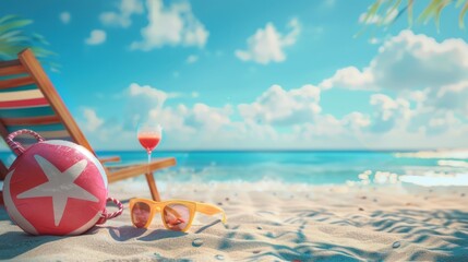 Summer Vacation Fun Holiday Relaxation Break Concept. Summer day background concept. copy space