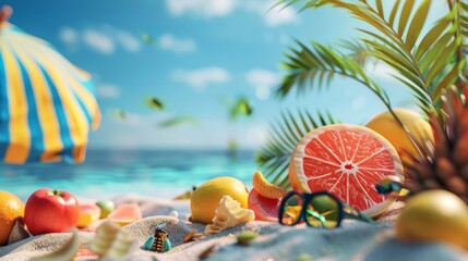 Summer Vacation Fun Holiday Relaxation Break Concept. Summer day background concept. copy space