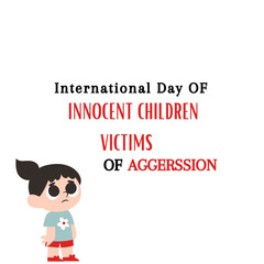 International Day of Innocent Children Victims of Aggression Vector Illustration on 4 June with Kids Sad Pensive and Cries in Flat Cartoon Background