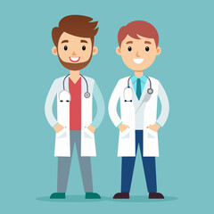 Fototapeta premium Happy male doctor vector illustration 