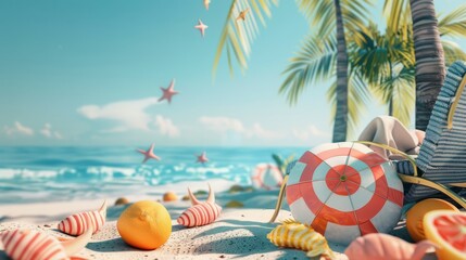 Summer Vacation Fun Holiday Relaxation Break Concept. Summer day background concept. copy space