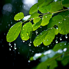 landscape of a purple flower covered with-dew drops 