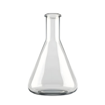Empty Erlenmeyer chemical flask isolated on transparent background Generative Ai.