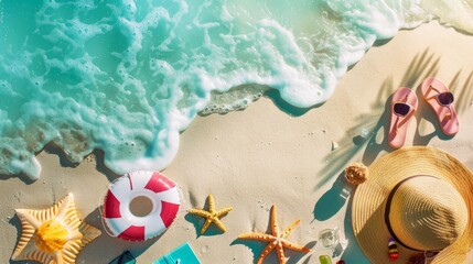 Summer Vacation Fun Holiday Relaxation Break Concept. Summer day background concept. copy space