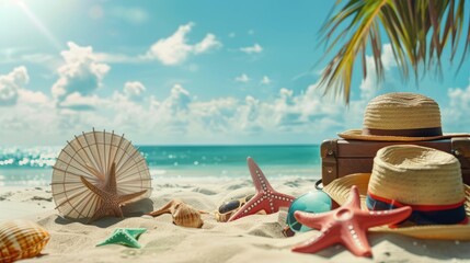 Summer Vacation Fun Holiday Relaxation Break Concept. Summer day background concept. copy space