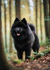 Cute black Eurasier dog