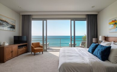 Relaxing Seaside Bedroom with Ocean View