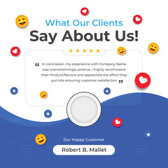 Customer feedback testimonial social media post web banner template