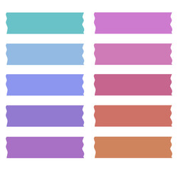 Set of pastel color washi tapes