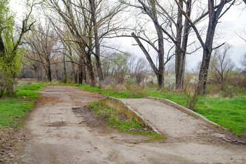 Image of a car ramp for driving school in the outdoors