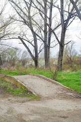 Image of a car ramp for driving school in the outdoors