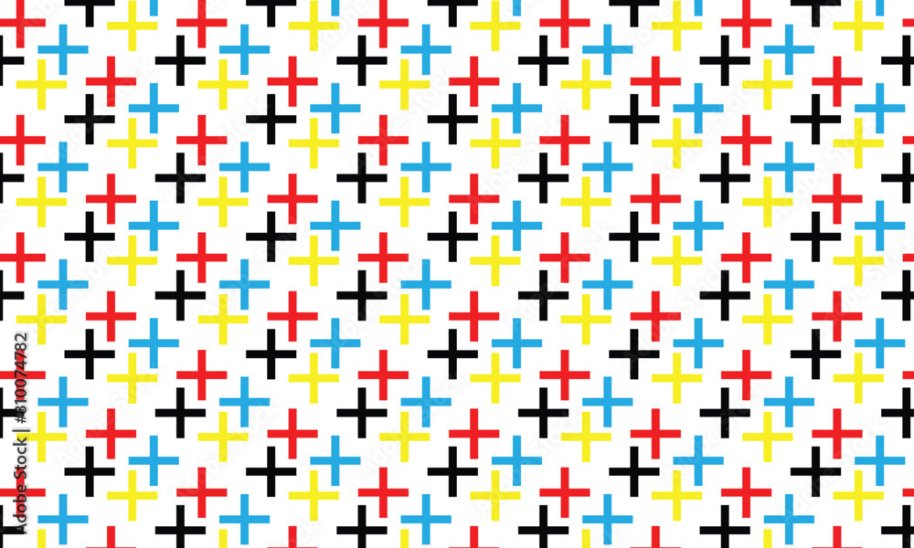 Poster abstract simple geometric colored plus pattern art can be used background, banner, poster.