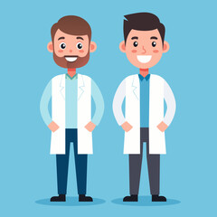 Happy male doctor vector illustration 