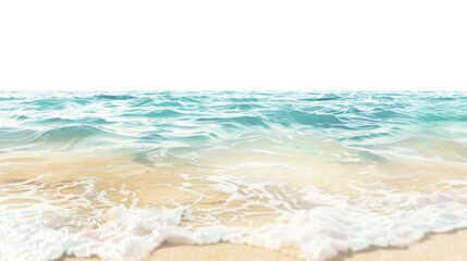 Beach and sea clear water of holiday relax summer-Ocean blue wave isolated on transparent background. PNG photo for your design