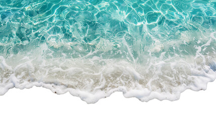 Beach and sea clear water of holiday relax summer-Ocean blue wave isolated on transparent background. PNG photo for your design
