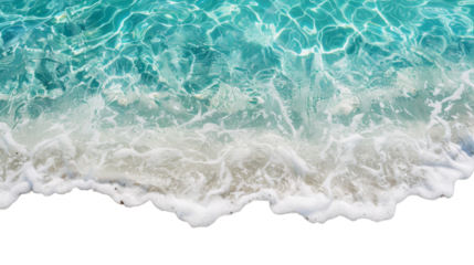 Beach and sea clear water of holiday relax summer-Ocean blue wave isolated on transparent background. PNG photo for your design