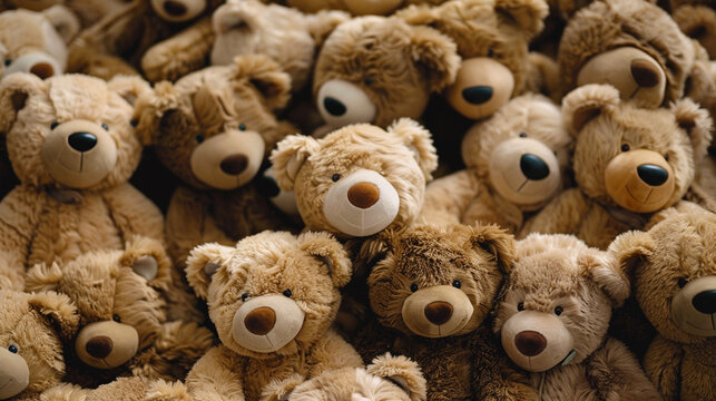 Naklejki full frame of teddy bears 