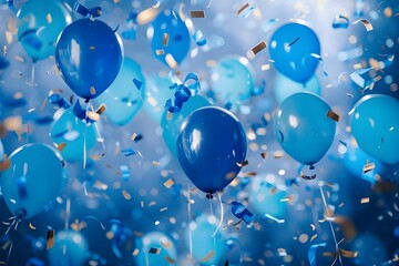 blue and white balloons