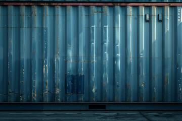 Obraz premium blue metal cargo container background 
