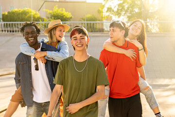 Young people having fun outdoors