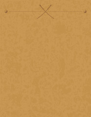 Vertical Letter 8.5 x 11 Parchment - Crossed Katanas and Yin Yang Header © Fantasy Maps