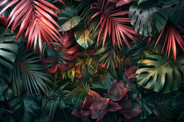 Gradient tropical foliage for a lush and vibrant backdrop