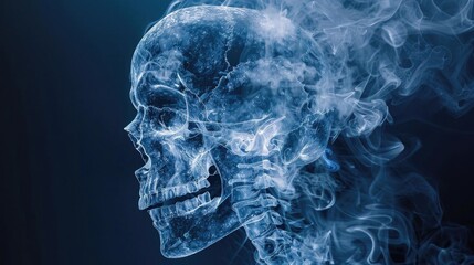 Blue smoke skull.