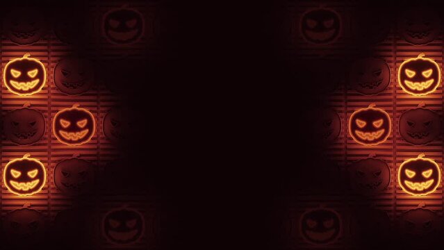 VJ Halloween Pumpkins. Dynamic neon orange pattern. VJ Loop.