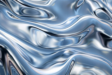 Obraz premium A metallic abstract wavy liquid background layout design is a visual representation of the future of technology