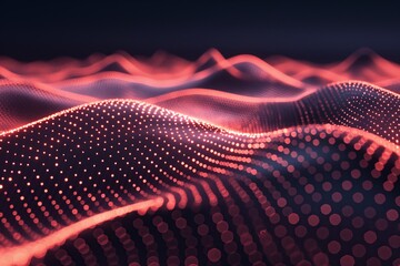 Abstract red digital wave pattern