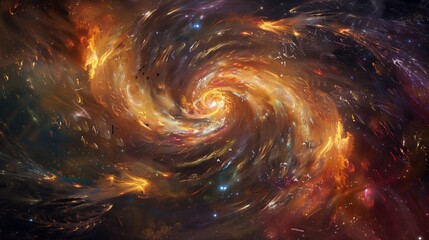 A whirlwind of chaos and order, swirling together in a dance of cosmic significance.