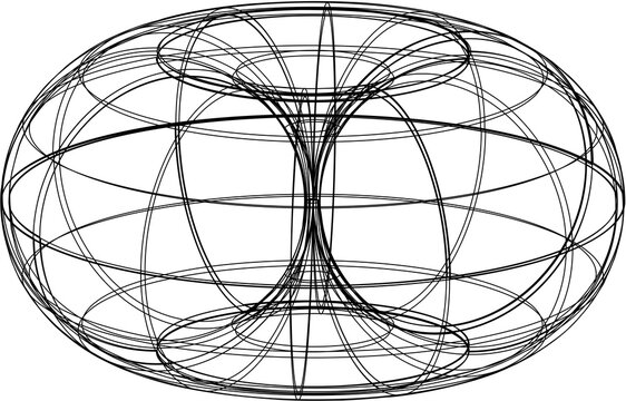 Shape, adesivo detalhe futur&iacute;stico em forma de c&iacute;rculo, bola 3d. Forma redonda com quadrados e ondas. preto e branco. Com fundo transparente.