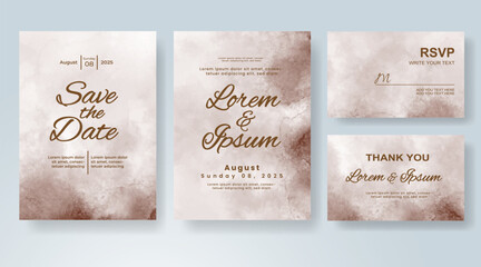 Wedding invitation with abstract watercolor background