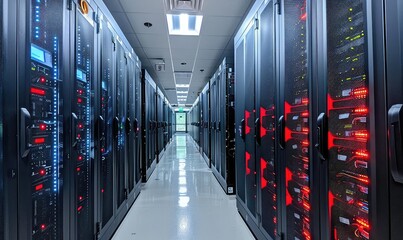 Accounting firms data center, secure storage of financial records, large servers, critical data management