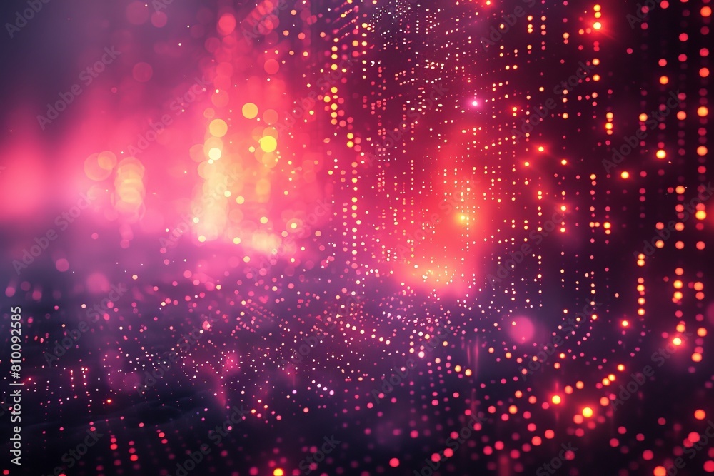 Poster An abstract backdrop featuring glowing red bokeh light with unique digital artifacts