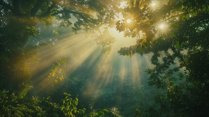 Enchanted Forest: Sunlight's Embrace. Generative AI