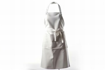 White apron mockup on white background