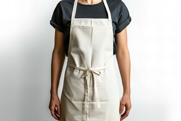 White apron mockup on white background