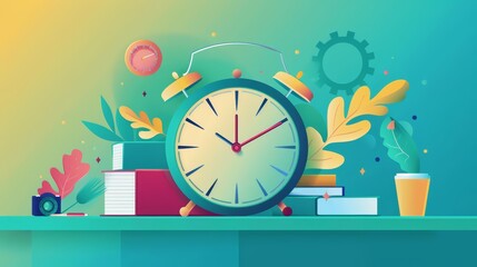 Uncover the secrets of effective time management in a neatly designed banner, perfect for enhancing productivity tools advertising