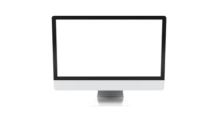 Modern desktop pc monitor display with blank screen isolated on transparent white background, clipping path