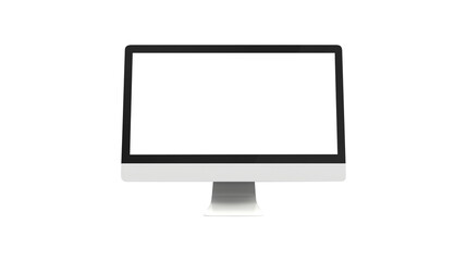 Modern desktop pc monitor display with blank screen isolated on transparent white background, clipping path