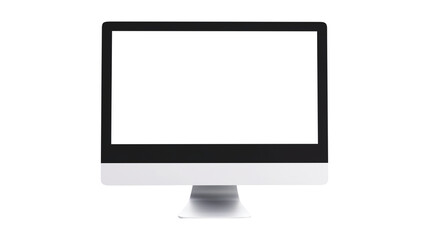 Fototapeta premium Modern desktop pc monitor display with blank screen isolated on transparent white background, clipping path
