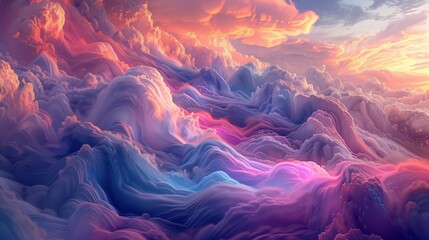 Obraz premium Ribbons of color intertwining like a graceful ballet in the vast canvas of the sky.