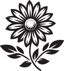 black and white flower