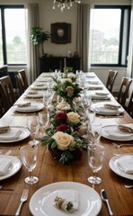 Stylish Table Setting in a Sophisticated Setting