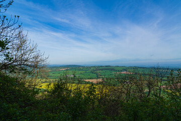 View of Shropshire countryside from the Wenlock Edge vantage point