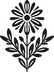 black and white flower