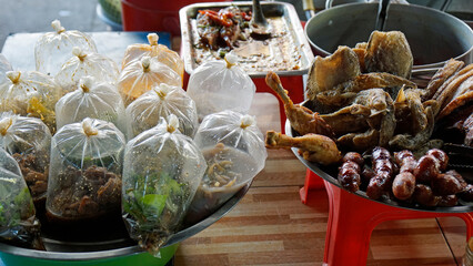 fresh food on the market in battambang in cambodia
